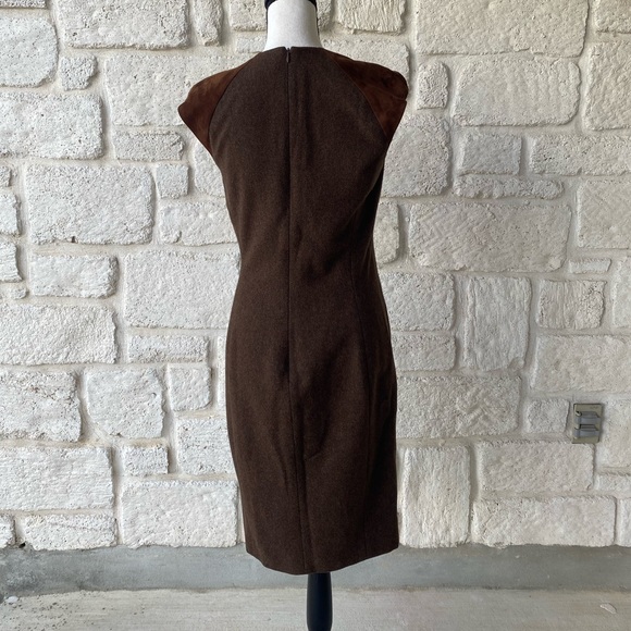 Ralph Lauren Black Label Brown Cashmere Blend Sheath Dress Size 8 - Picture 4 of 8